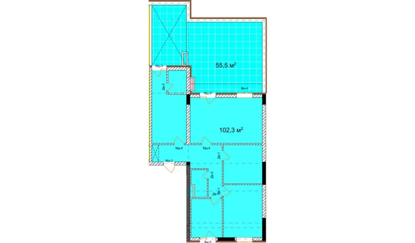 4-комнатная квартира 102.3 м²  13/13 этаж | Жилой комплекс Uchtepa Avenue