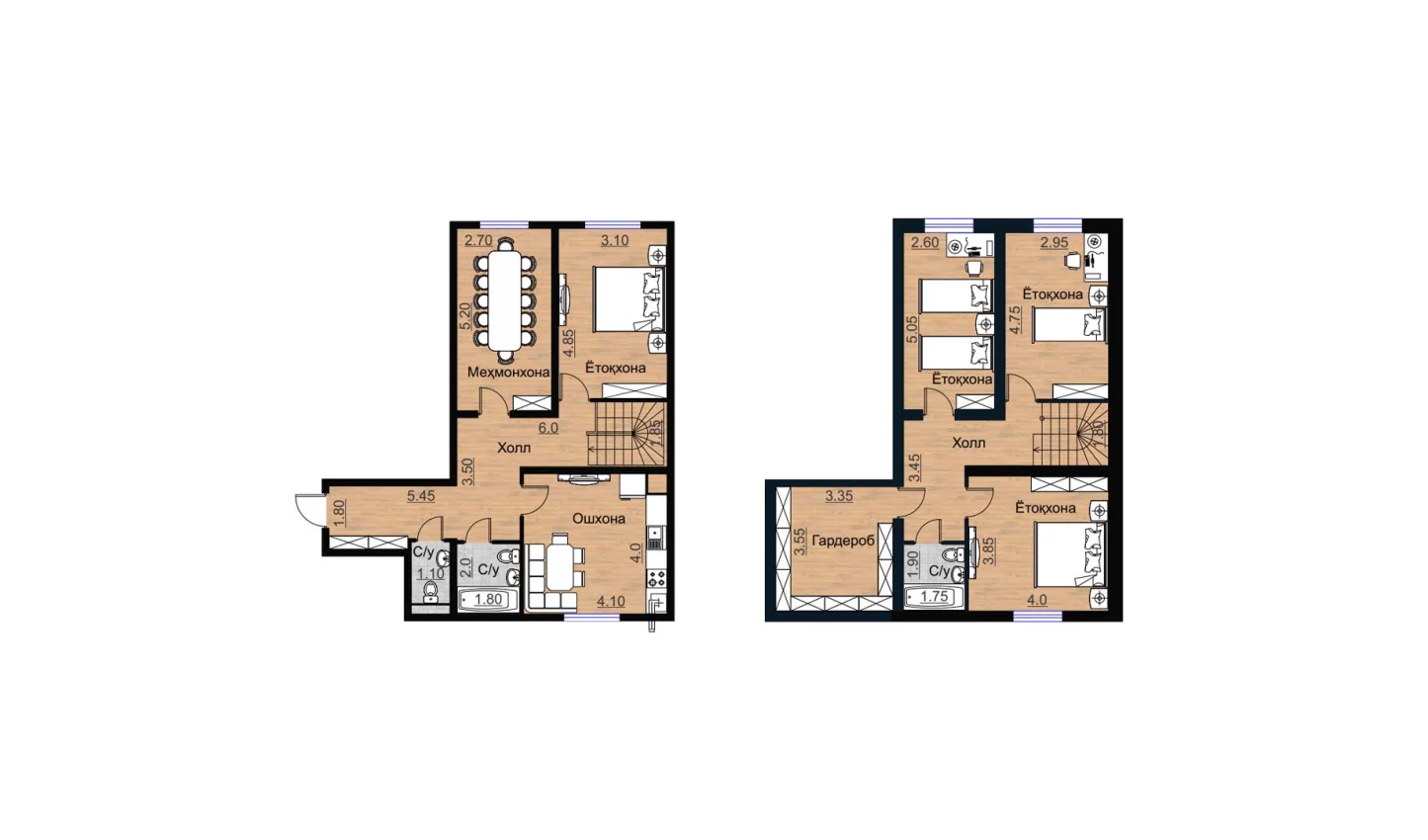 2-комнатная квартира 79.14 м²  1/1 этаж