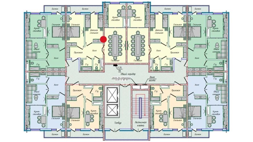 3-xonali xonadon 74.14 m²  15/15 qavat