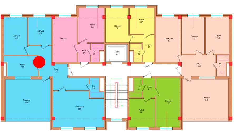 3-комнатная квартира 97.33 м²  8/8 этаж