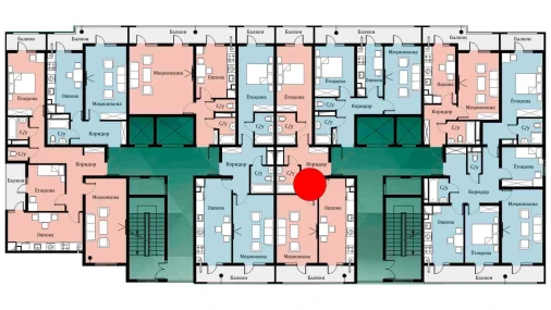 2-комнатная квартира 63.99 м²  13/16 этаж | Жилой комплекс SOKIN DIYOR