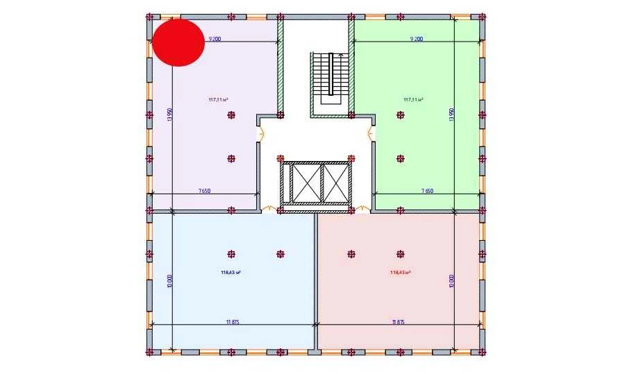 1-xonali xonadon 117.11 m²  0/0 qavat