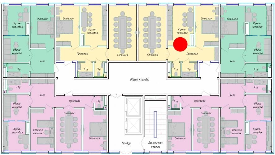 2-xonali xonadon 68.56 m²  1/1 qavat