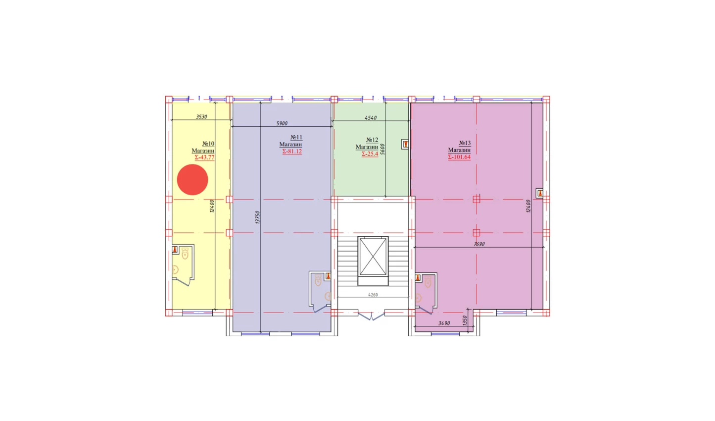 1-комнатная квартира 43.77 м²  1/1 этаж