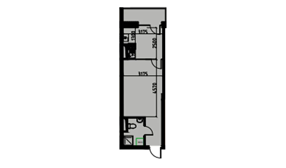 1-комнатная квартира 30.31 м²  4/4 этаж