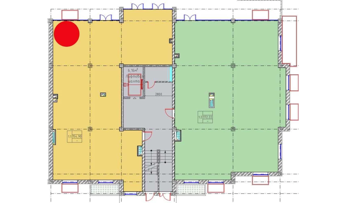 1-комнатная квартира 154.9 м²  1/1 этаж