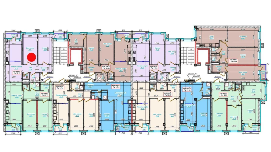 3-xonali xonadon 78.57 m²  8/8 qavat