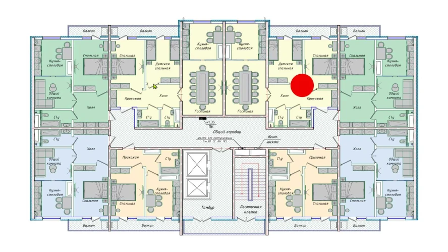 3-комнатная квартира 74.14 м²  12/12 этаж