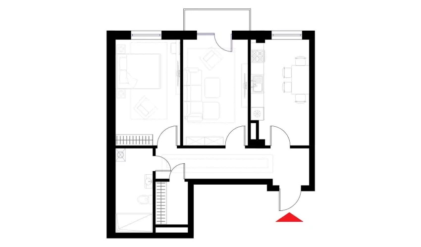 2-xonali xonadon 67.5 m²  6/6 qavat | CHOSHTEPA GARDEN Turar-joy majmuasi