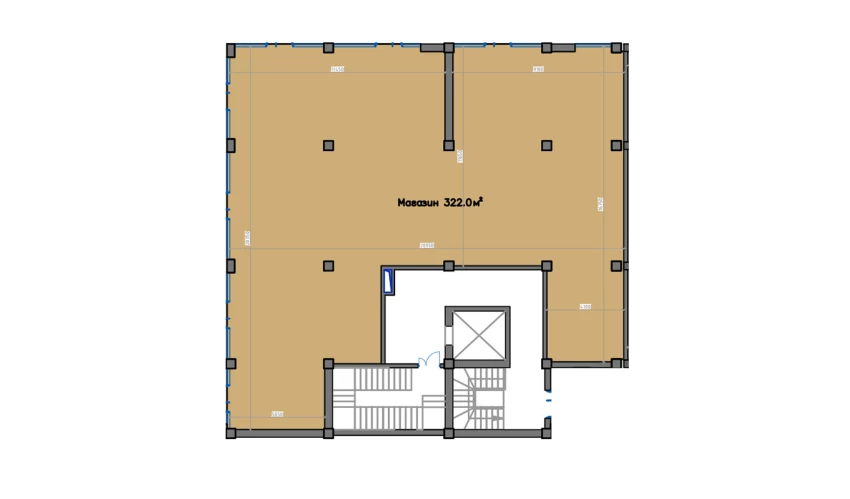 1-комнатная квартира 322 м²  1/1 этаж