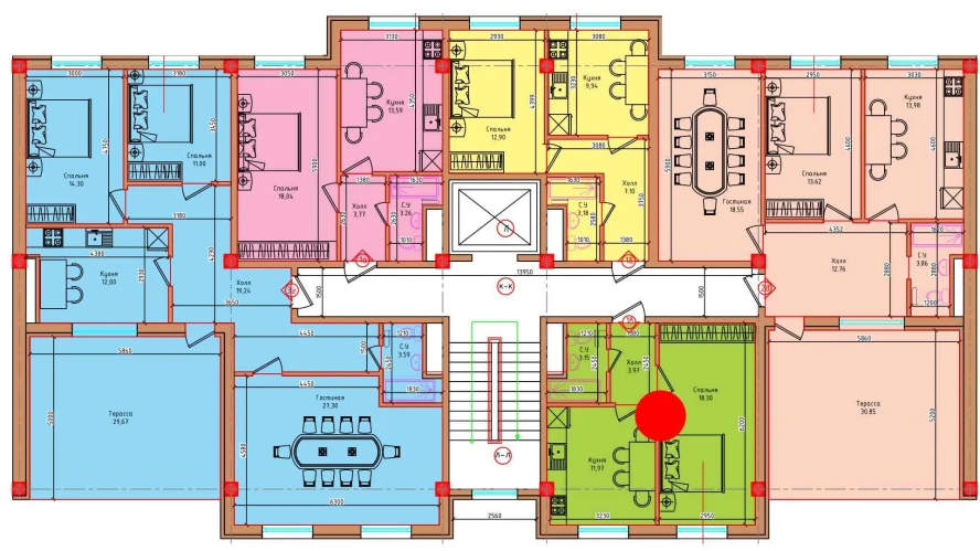 1-комнатная квартира 37.39 м²  8/8 этаж