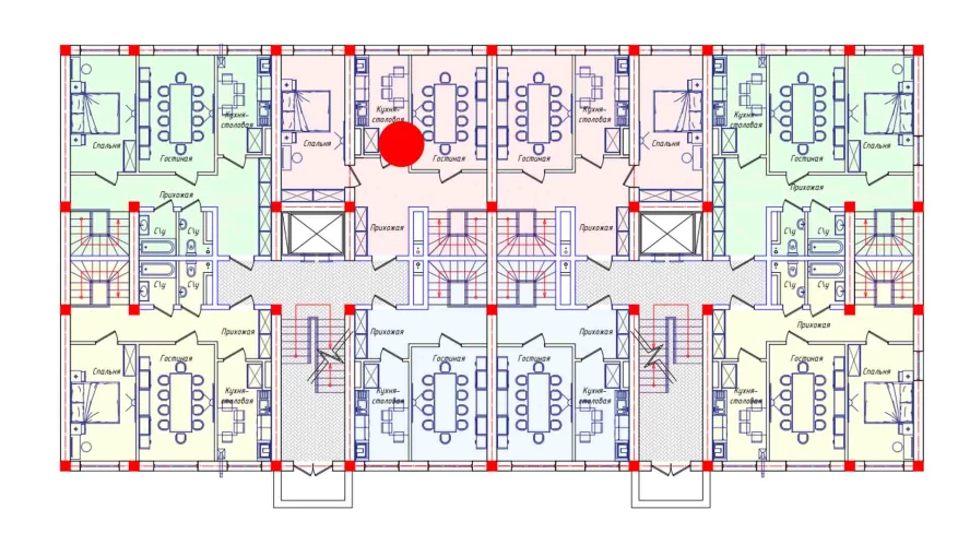 4-xonali xonadon 104.4 m²  1/1 qavat