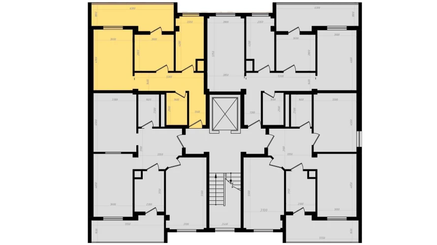 2-комнатная квартира 58 м²  3/3 этаж