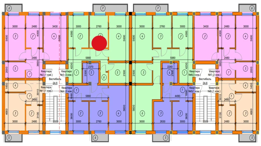 3-комнатная квартира 64.61 м²  2/2 этаж