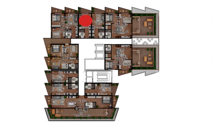 1-комнатная квартира 24.643 м²  6/6 этаж