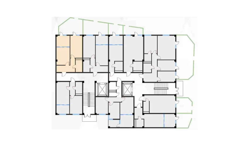 2-комнатная квартира 45.87 м²  1/7 этаж | Жилой комплекс Bochka Resort