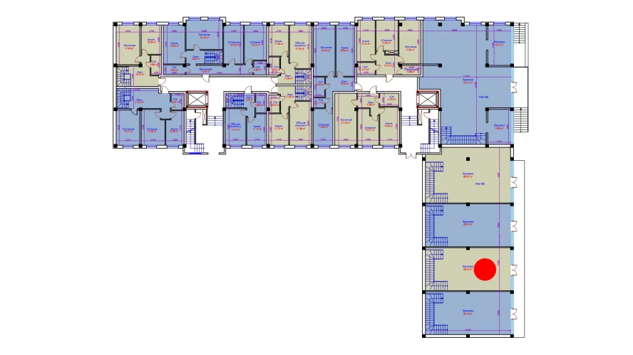 1-комнатная квартира 68.1 м²  1/1 этаж