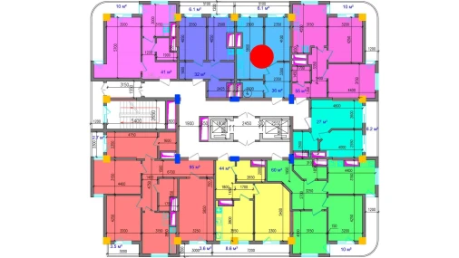 2-xonali xonadon 42.1 m²  5/12 qavat | SOKIN SOHIL Turar-joy majmuasi