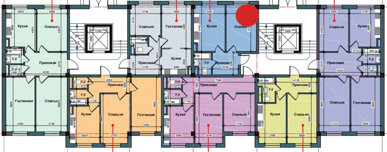 1-комнатная квартира 44.6 м²  1/1 этаж