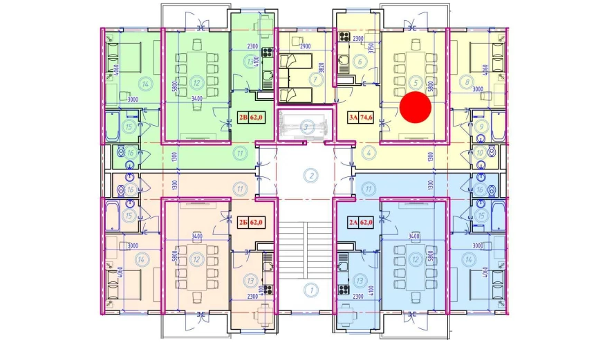 3-комнатная квартира 74.6 м²  8/8 этаж