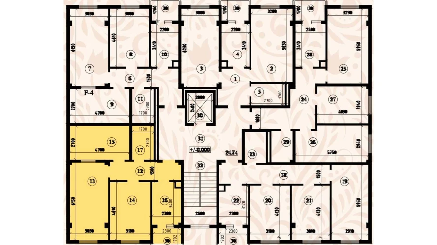 3-комнатная квартира 69.99 м²  6/6 этаж