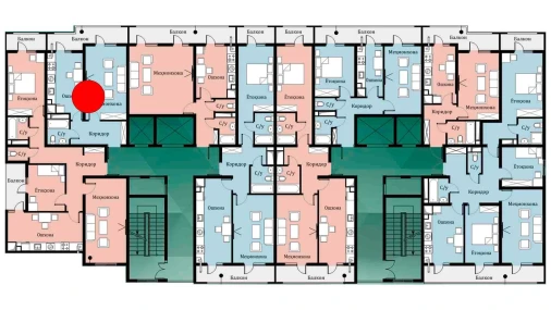 1-комнатная квартира 40.75 м²  8/16 этаж | Жилой комплекс SOKIN DIYOR