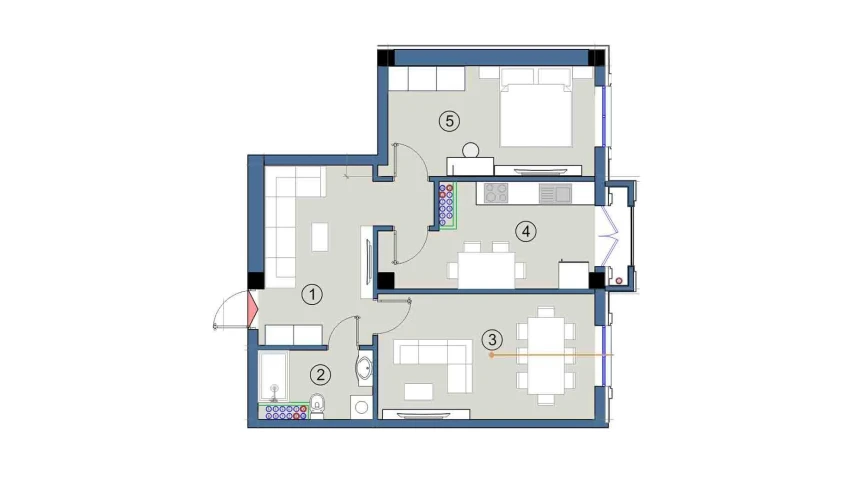 2-xonali xonadon 136 m²  9/9 qavat | FLORYA RESIDENCE Turar-joy majmuasi