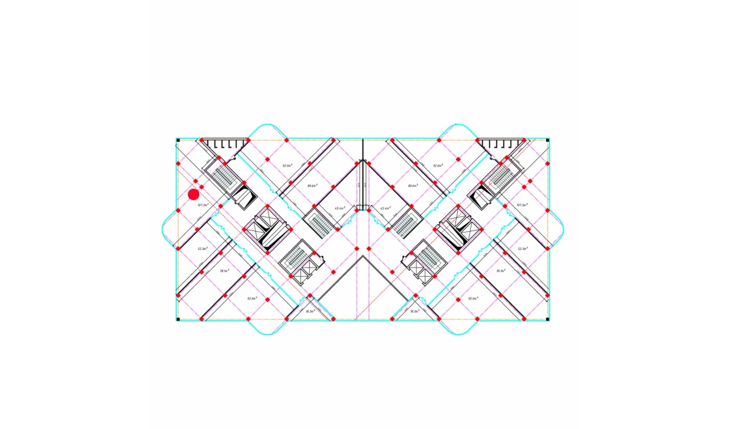 1-xonali xonadon 107.3 m²  3/3 qavat