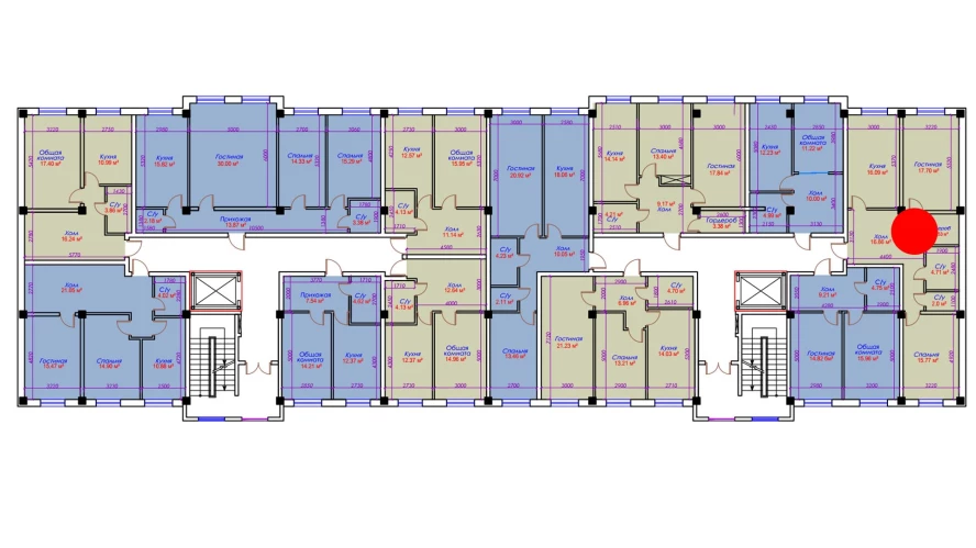 2-xonali xonadon 76.56 m²  10/10 qavat