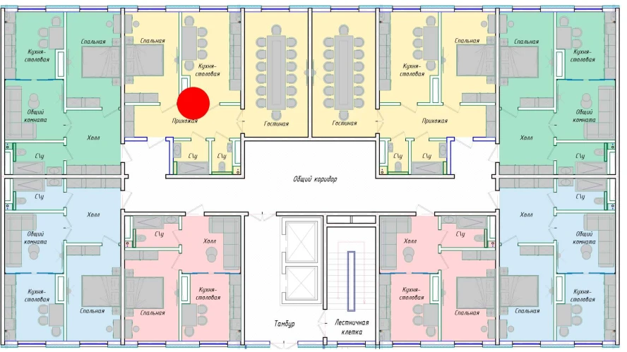 2-xonali xonadon 68.56 m²  1/1 qavat