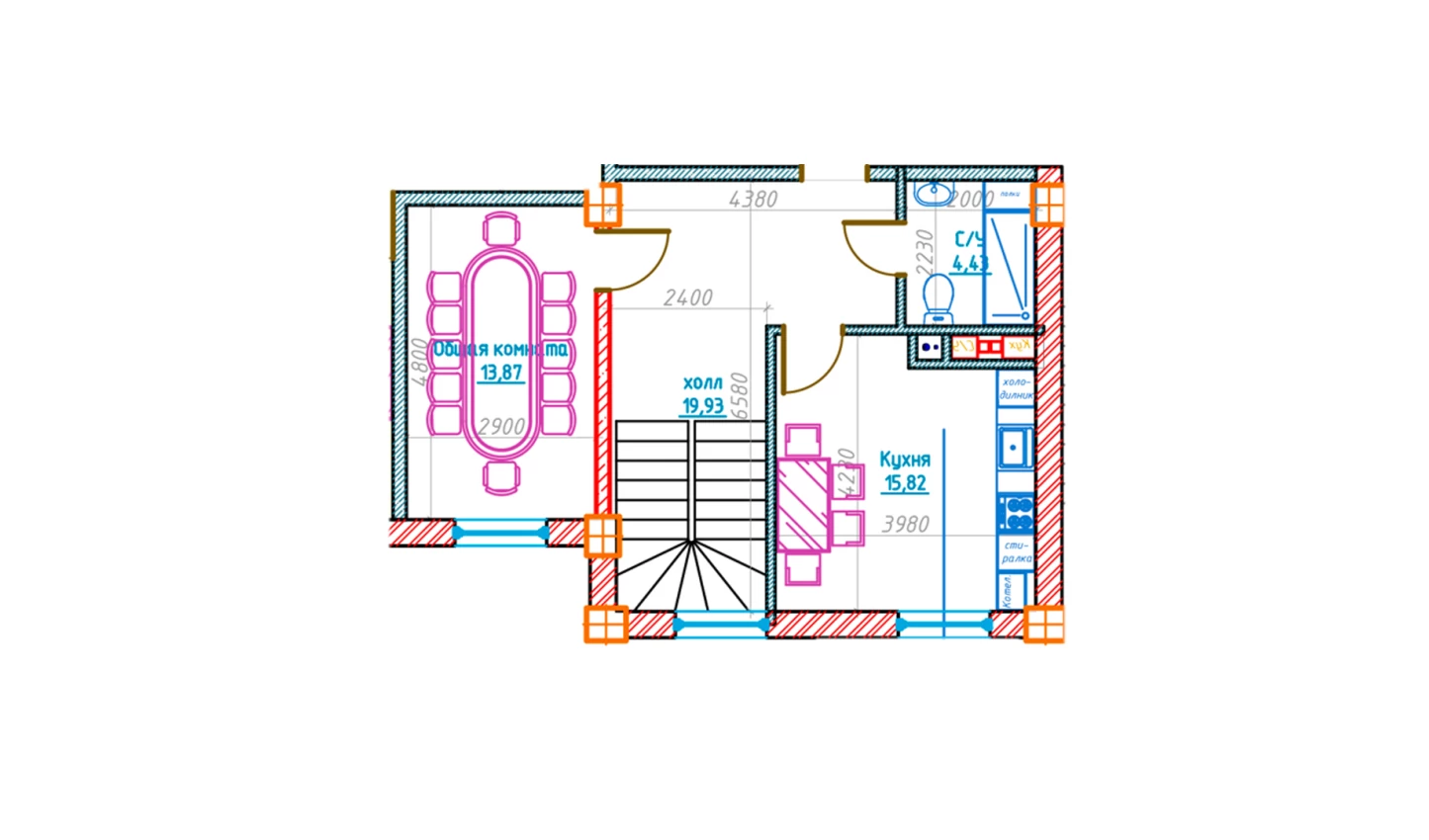 1-xonali xonadon 54.05 m²  0/0 qavat