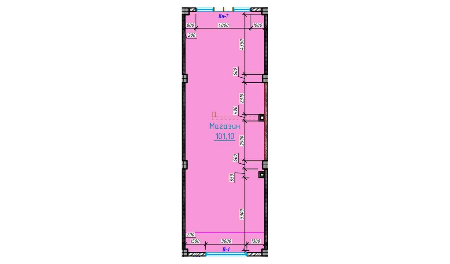 1-xonali xonadon 101.1 m²  1/1 qavat