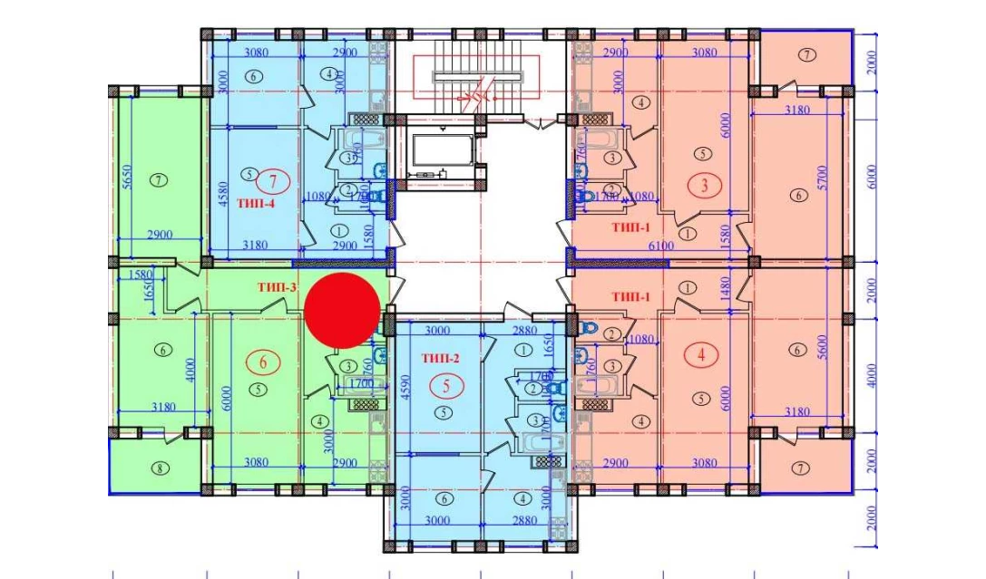 3-комнатная квартира 97.4 м²  5/5 этаж