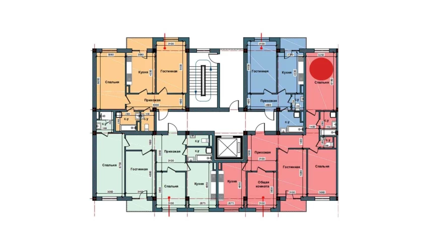 4-комнатная квартира 113.3 м²  6/11 этаж | Жилой комплекс NUR BARAKA