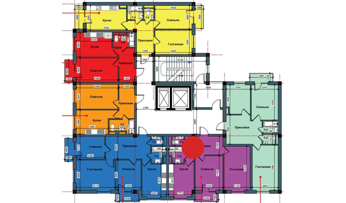 2-комнатная квартира 62.8 м²  3/3 этаж