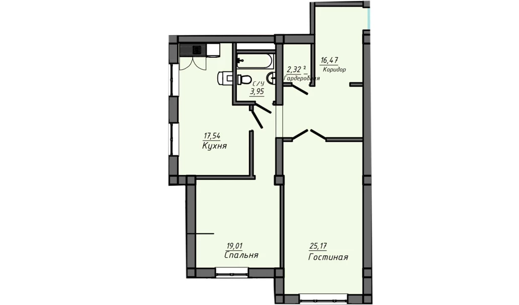 2-xonali xonadon 86.47 m²  2/10 qavat | Samarqand Park Avenue Turar-joy majmuasi