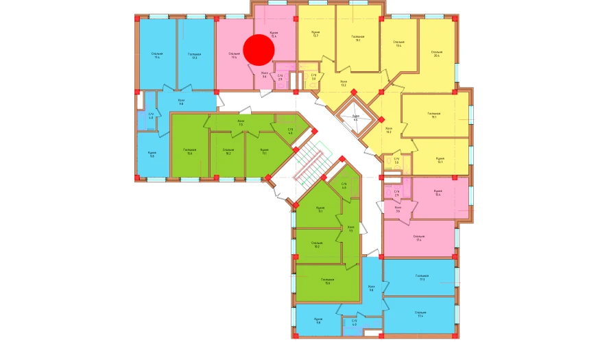 1-комнатная квартира 39.3 м²  1/1 этаж