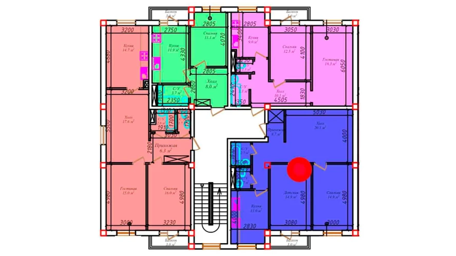 3-комнатная квартира 78.3 м²  5/5 этаж