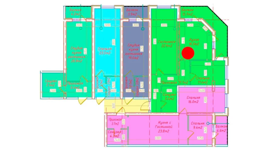 2-xonali xonadon 79.5 m²  5/5 qavat