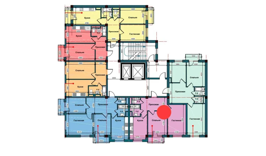 2-комнатная квартира 63.8 м²  3/10 этаж | Жилой комплекс NUR BARAKA