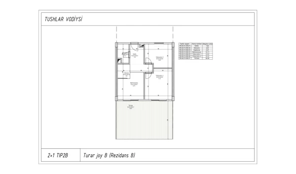 3-комнатная квартира 59.26 м²  1/6 этаж | Жилой комплекс TUSHLAR VODIYSI