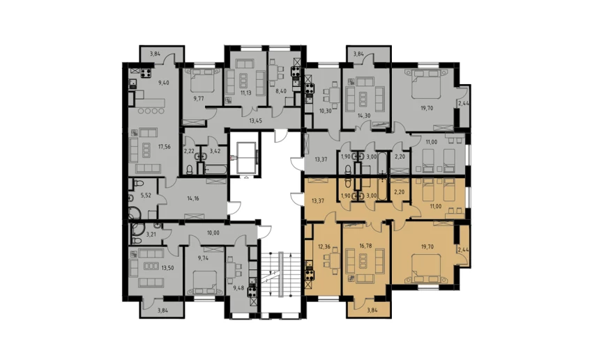 3-комнатная квартира 82.19 м²  6/6 этаж