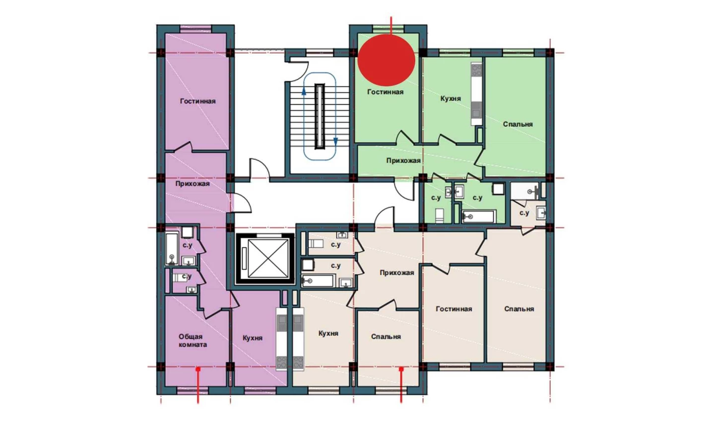 2-комнатная квартира 71.3 м²  2/2 этаж