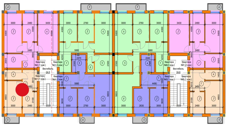 1-xonali xonadon 33.49 m²  2/2 qavat