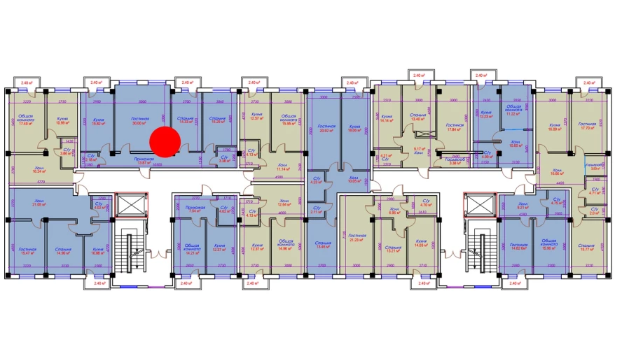 3-комнатная квартира 99.67 м²  8/8 этаж