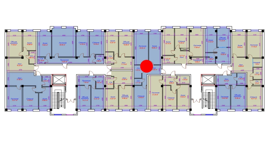 2-комнатная квартира 68.83 м²  10/10 этаж