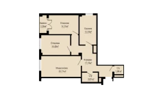 3-xonali xonadon 87.81 m²  11/16 qavat | Musaffo Turar-joy majmuasi