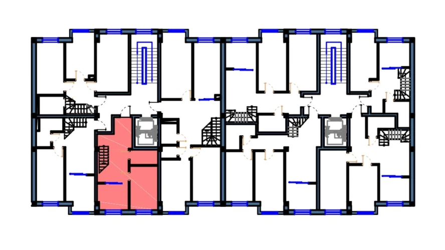 1-комнатная квартира 41.5 м²  2/2 этаж