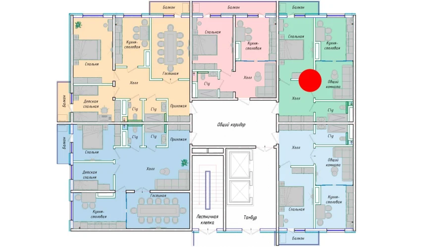 2-комнатная квартира 54.93 м²  5/5 этаж