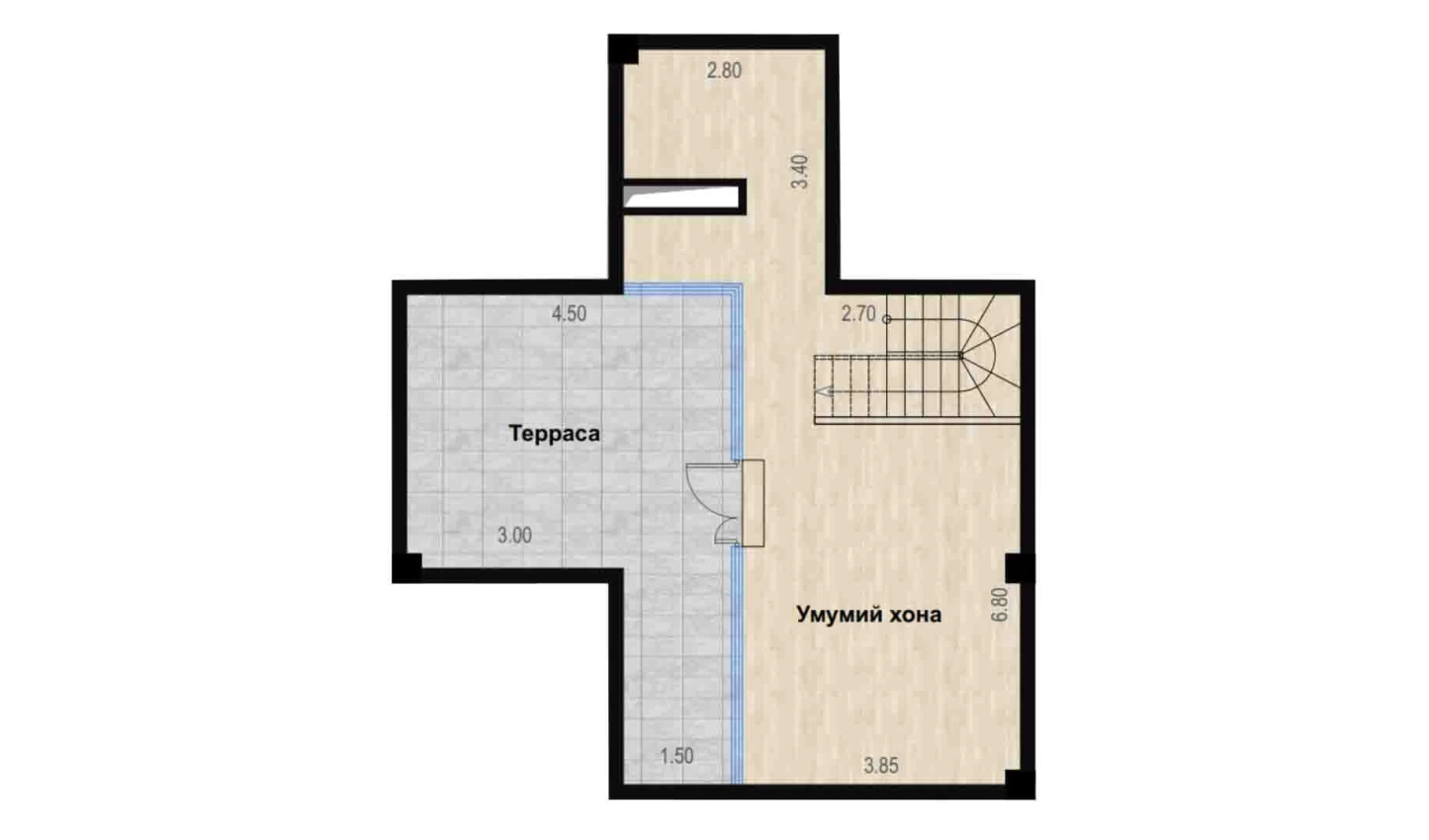 3-xonali xonadon 111.94 m²  7/7 qavat | Bochka Resort Turar-joy majmuasi